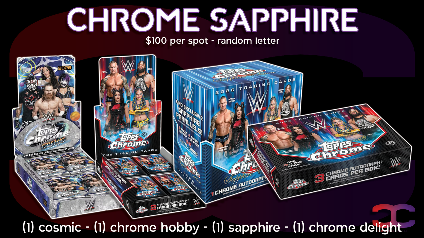 CC674 - Cosmic Chrome Sapphire WWE - Random Letter