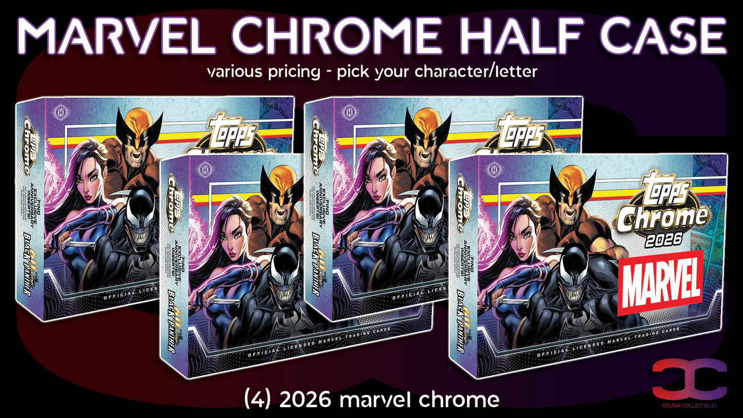 CC692 - Marvel Chrome Half Case - Pick Your Character/Letter
