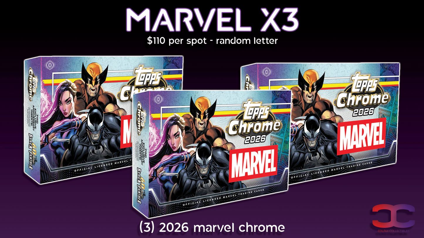 CC728 - Marvel X3 - Random Letter (Full Spots and Fillers)